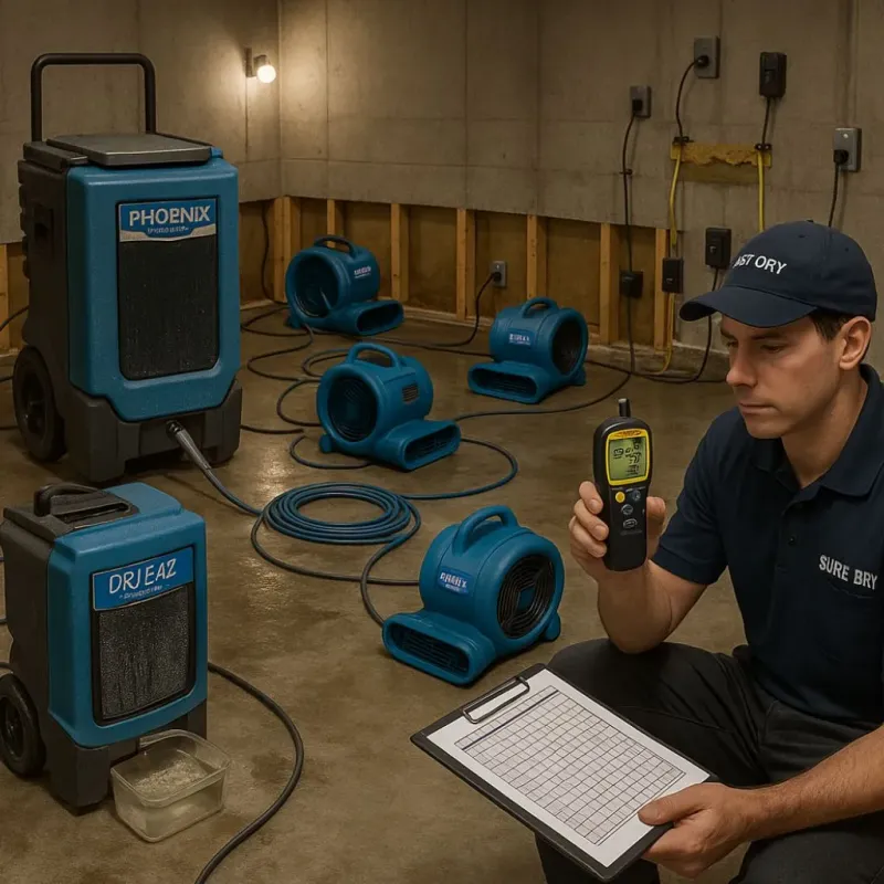 Structural Drying and Dehumidification process in Clymer, NY